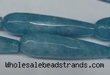 CCN2893 15.5 inches 10*40mm faceted teardrop candy jade beads