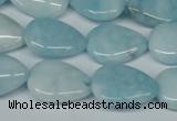 CCN2945 15.5 inches 13*18mm flat teardrop candy jade beads