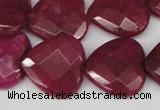 CCN359 15.5 inches 20*20mm faceted heart candy jade beads wholesale