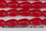 CCN3778 15.5 inches 8*12mm faceted teardrop candy jade beads