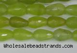 CCN3781 15.5 inches 8*12mm faceted teardrop candy jade beads