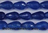 CCN3783 15.5 inches 8*12mm faceted teardrop candy jade beads