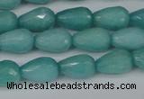 CCN3786 15.5 inches 8*12mm faceted teardrop candy jade beads