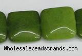 CCN3808 15.5 inches 20*20mm square candy jade beads wholesale