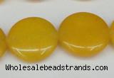 CCN3830 15.5 inches 20mm flat round candy jade beads wholesale