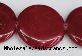 CCN3843 15.5 inches 30mm flat round candy jade beads wholesale