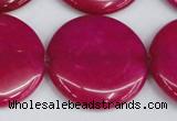 CCN3852 15.5 inches 35mm flat round candy jade beads wholesale