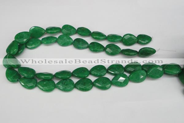 CCN388 15.5 inches 15*20mm faceted flat teardrop candy jade beads