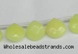 CCN3917 Top-drilled 13*13mm briolette candy jade beads wholesale