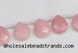 CCN3927 Top-drilled 12*15mm briolette candy jade beads wholesale