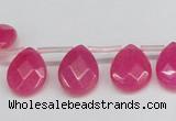 CCN3929 Top-drilled 12*15mm briolette candy jade beads wholesale