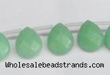 CCN3935 Top-drilled 12*15mm briolette candy jade beads wholesale