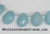 CCN3937 Top-drilled 12*15mm briolette candy jade beads wholesale