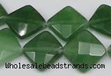 CCN404 15.5 inches 15*15mm faceted diamond candy jade beads