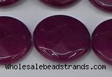 CCN4183 15.5 inches 20mm faceted coin candy jade beads wholesale