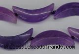 CCN419 15.5 inches 8*30mm curved moon candy jade beads wholesale