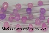 CCN430 15.5 inches Top-drilled 6*9mm teardrop candy jade beads