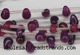 CCN431 15.5 inches Top-drilled 6*9mm teardrop candy jade beads