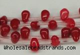 CCN437 15.5 inches Top-drilled 6*9mm teardrop candy jade beads