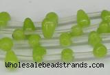 CCN438 15.5 inches Top-drilled 6*9mm teardrop candy jade beads