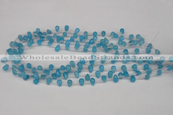 CCN440 15.5 inches Top-drilled 6*9mm teardrop candy jade beads