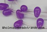 CCN453 15.5 inches Top-drilled 8*12mm teardrop candy jade beads