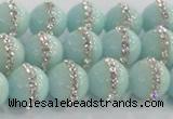 CCN4611 15.5 inches 8mm round candy jade with rhinestone beads