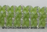 CCN4620 15.5 inches 6mm round candy jade with rhinestone beads