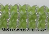 CCN4621 15.5 inches 8mm round candy jade with rhinestone beads