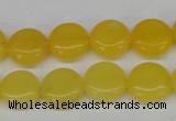 CCN475 15.5 inches 12mm flat round candy jade beads wholesale