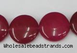 CCN497 15.5 inches 20mm flat round candy jade beads wholesale