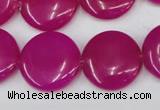 CCN499 15.5 inches 20mm flat round candy jade beads wholesale