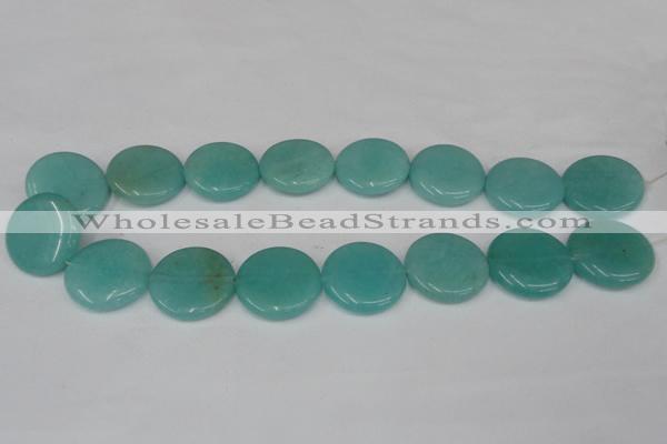 CCN507 15.5 inches 25mm flat round candy jade beads wholesale