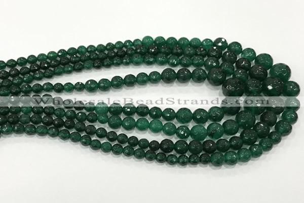 CCN5213 6mm - 14mm faceted round candy jade graduated beads