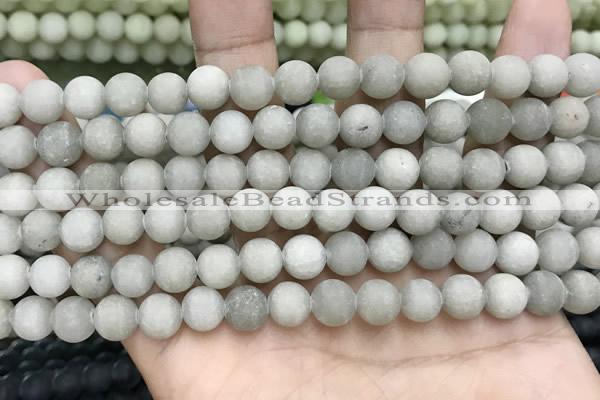 CCN5578 15 inches 8mm round matte candy jade beads Wholesale