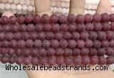 CCN5597 15 inches 8mm round matte candy jade beads Wholesale