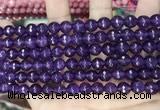 CCN5737 15 inches 8mm faceted round candy jade beads