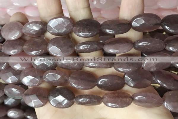 CCN5979 15 inches 13*18mm faceted oval candy jade beads