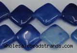 CCN601 15.5 inches 15*15mm diamond candy jade beads wholesale