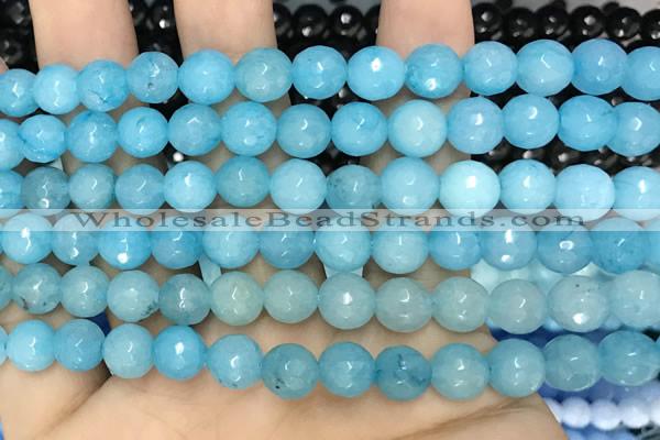 CCN6313 15.5 inches 8mm faceted round candy jade beads Wholesale