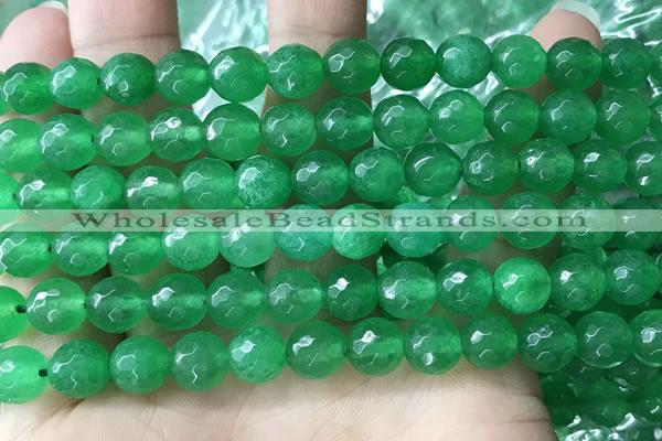 CCN6350 6mm, 8mm, 10mm, 12mm & 14mm faceted round candy jade beads