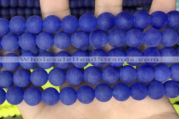 CCN6368 15.5 inches 6mm, 8mm, 10mm & 12mm round matte candy jade beads