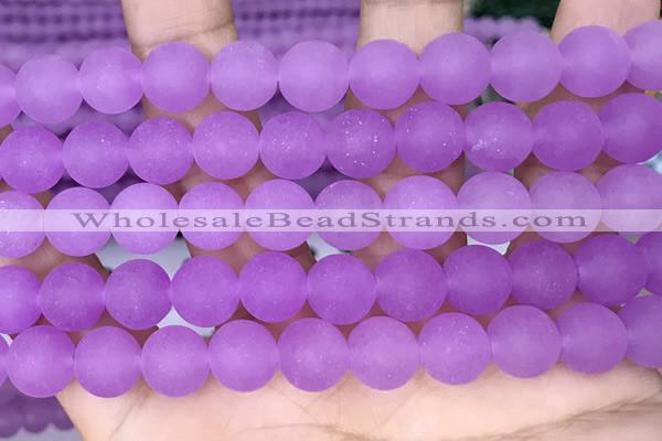 CCN6373 15.5 inches 6mm, 8mm, 10mm & 12mm round matte candy jade beads