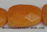 CCN700 15.5 inches 30*40mm faceted trapezoid candy jade beads