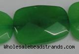 CCN713 15.5 inches 30*40mm faceted trapezoid candy jade beads