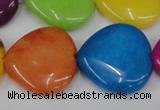 CCN729 15.5 inches 25*25mm heart candy jade beads wholesale