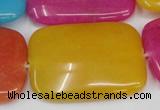 CCN731 15.5 inches 25*35mm rectangle candy jade beads wholesale