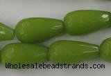 CCN997 15.5 inches 13*25mm faceted teardrop candy jade beads