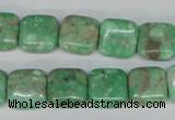 CCO113 15.5 inches 10*10mm square dyed natural chrysotine beads