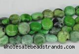 CCO130 15.5 inches 8mm flat round dyed natural chrysotine beads